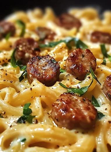 One-Pan White Cheddar Ranch Sausage Magic Pasta