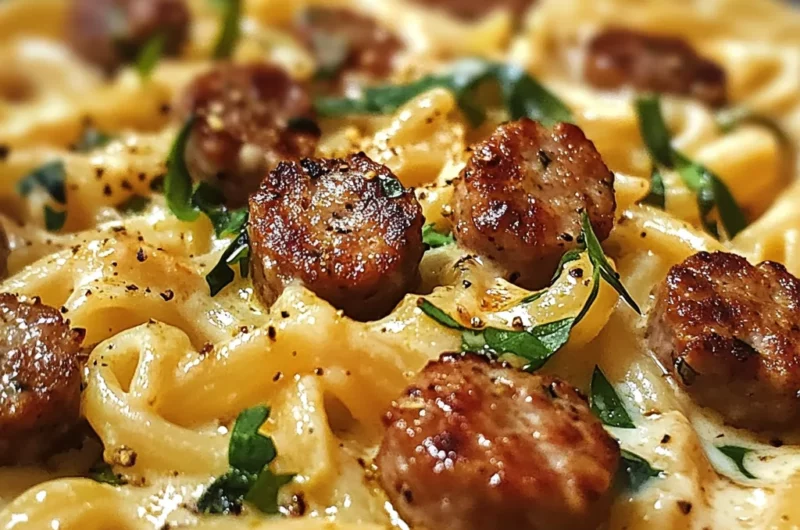 One-Pan White Cheddar Ranch Sausage Magic Pasta