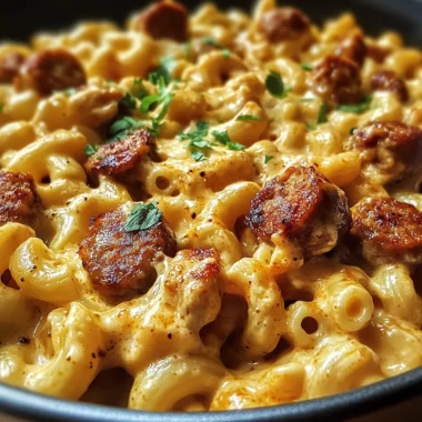 One-Pot Creamy Spicy Cajun Chicken & Sausage Mac