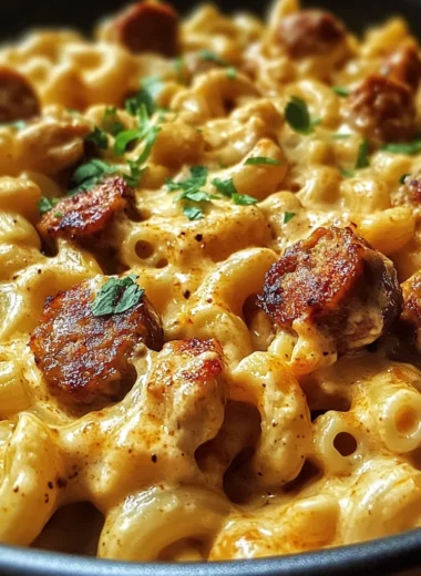One-Pot Creamy Spicy Cajun Chicken & Sausage Mac
