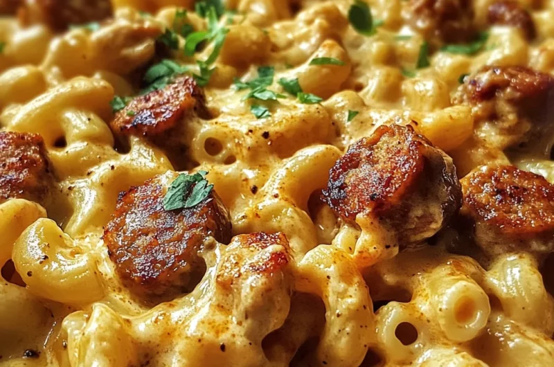 One-Pot Creamy Spicy Cajun Chicken & Sausage Mac