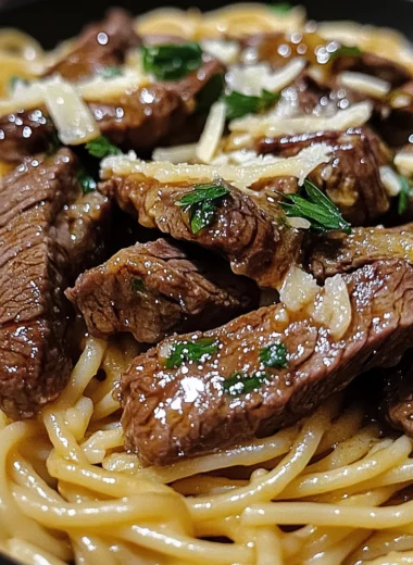 One-Pot Honey Garlic Parmesan Steak Pasta