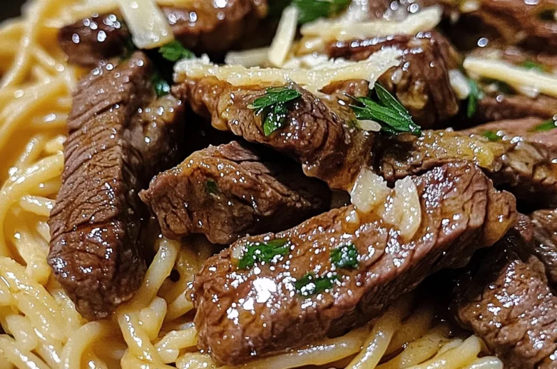 One-Pot Honey Garlic Parmesan Steak Pasta
