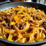 One-Pot Zesty Honey BBQ Beef & Fettuccine Pasta