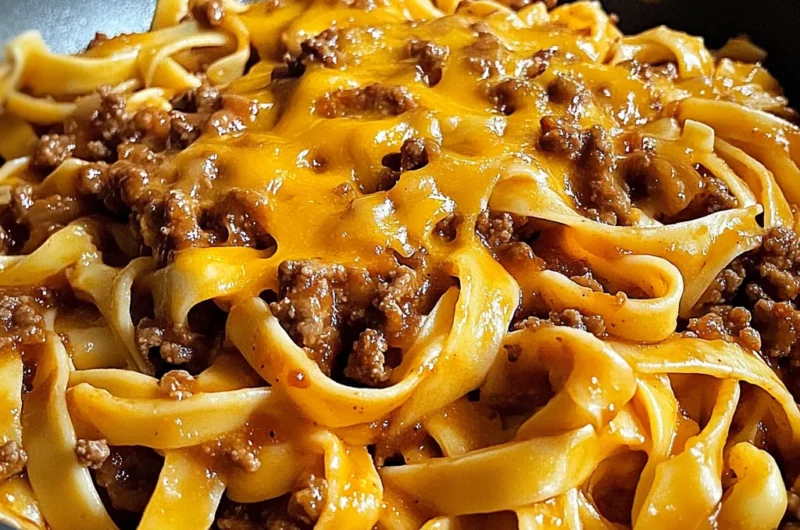 One-Pot Zesty Honey BBQ Beef & Fettuccine Pasta