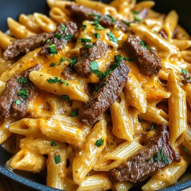 One-Skillet Creamy BBQ Ranch Steak Pasta