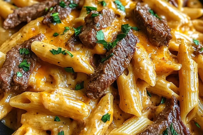 One-Skillet Creamy BBQ Ranch Steak Pasta