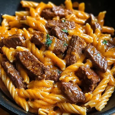 One-Skillet Spicy Honey BBQ Steak Pasta