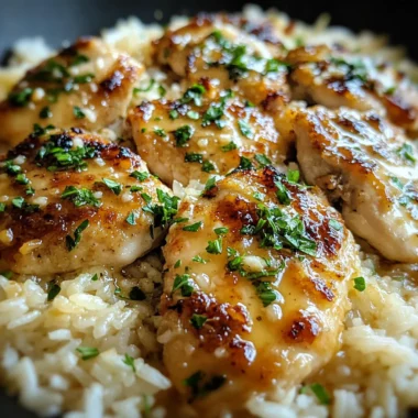 One Pan Honey Garlic Parmesan Chicken and Rice