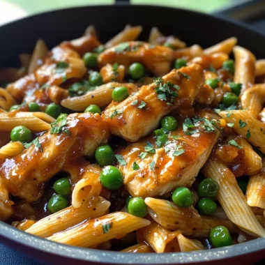 One Pot Honey Garlic BBQ Chicken Pasta