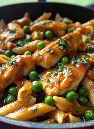 One Pot Honey Garlic BBQ Chicken Pasta