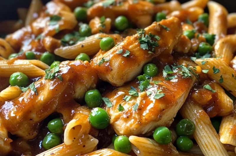 One Pot Honey Garlic BBQ Chicken Pasta