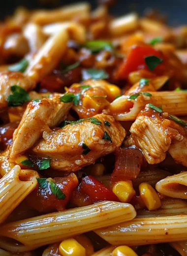 One Pot Sweet Chili BBQ Chicken Pasta