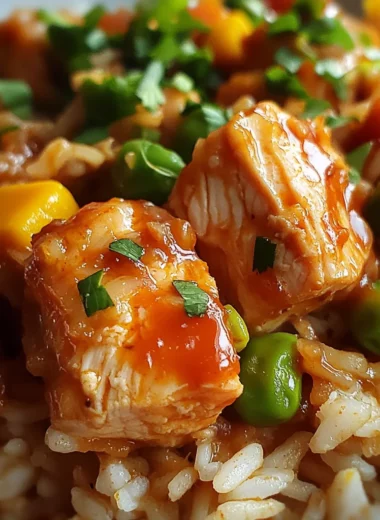 One Pot Sweet Heat Buffalo Chicken Rice