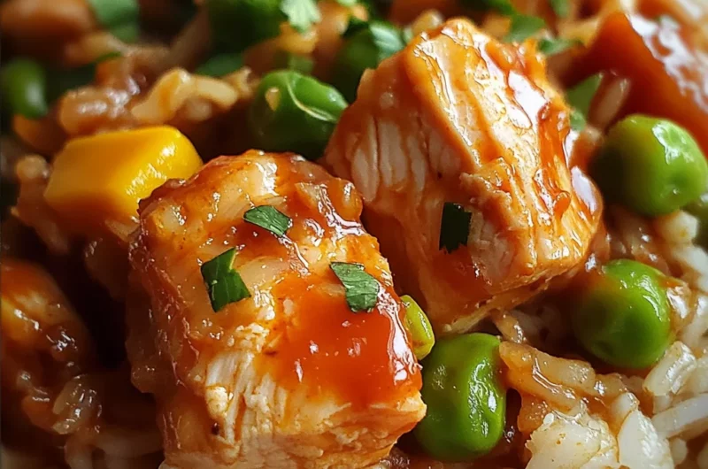 One Pot Sweet Heat Buffalo Chicken Rice