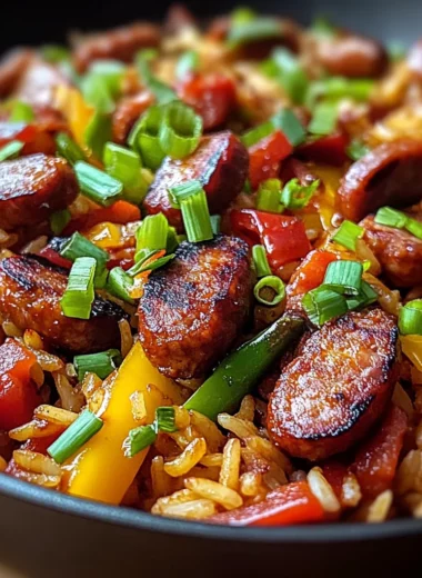 One Skillet Bold Honey BBQ Sausage Rice