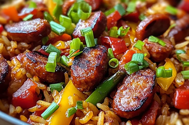 One Skillet Bold Honey BBQ Sausage Rice
