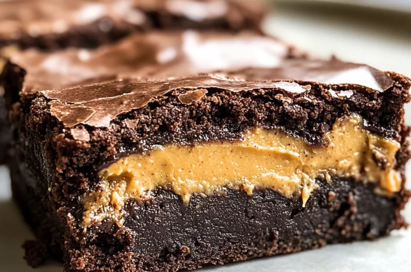 Peanut Butter Stuffed Brownies