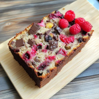 Raspberry Dark Chocolate Banana Bread