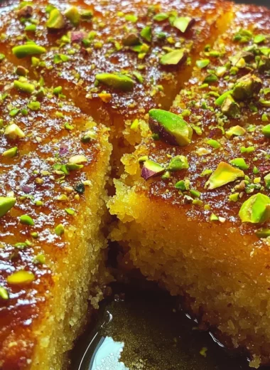 Saffron Pistachio Basbousa Recipe: A Middle Eastern Delight