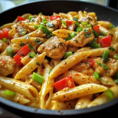 Spicy Cajun Pepper Jack Chicken Pasta Skillet