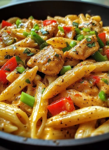 Spicy Cajun Pepper Jack Chicken Pasta Skillet