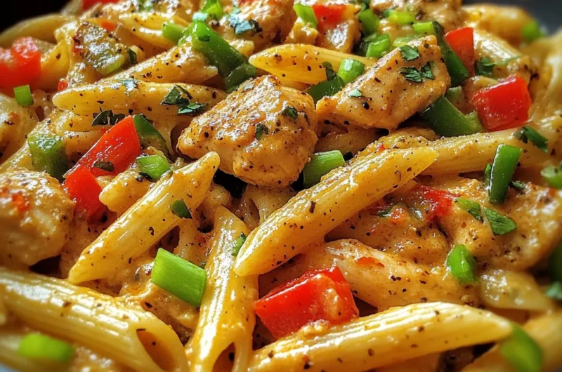 Spicy Cajun Pepper Jack Chicken Pasta Skillet