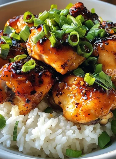 Sticky Bold Honey Buffalo Garlic Butter Chicken Rice