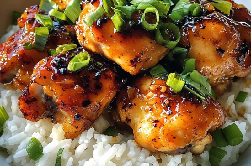 Sticky Bold Honey Buffalo Garlic Butter Chicken Rice