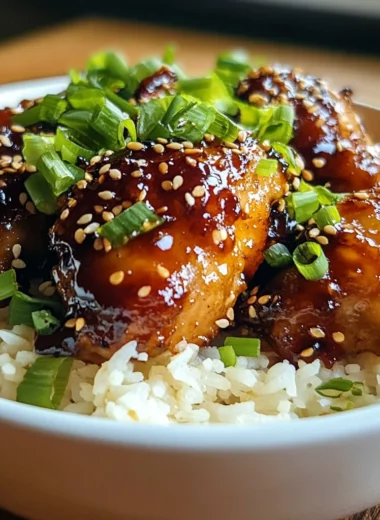 Sticky Honey Garlic Butter Chicken Rice