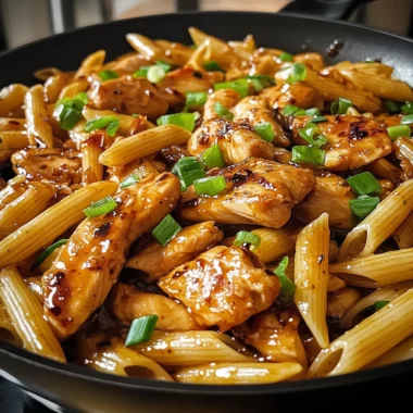 Sticky Honey Garlic Chicken Penne Skillet (Easy 30-Minute Dinner)
