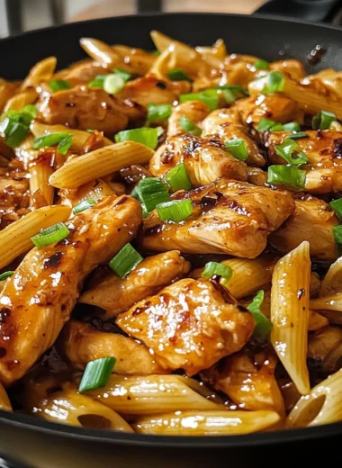 Sticky Honey Garlic Chicken Penne Skillet (Easy 30-Minute Dinner)