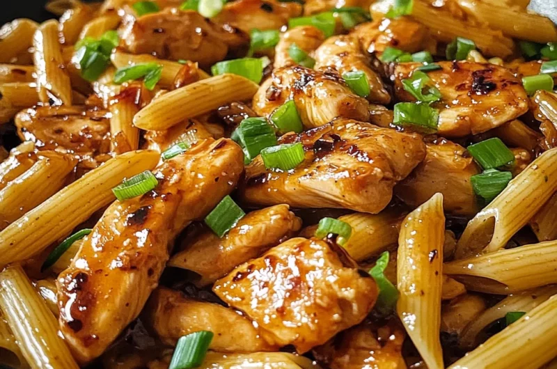 Sticky Honey Garlic Chicken Penne Skillet (Easy 30-Minute Dinner)