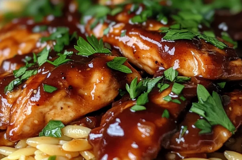 Sticky Sweet Honey BBQ Chicken Orzo