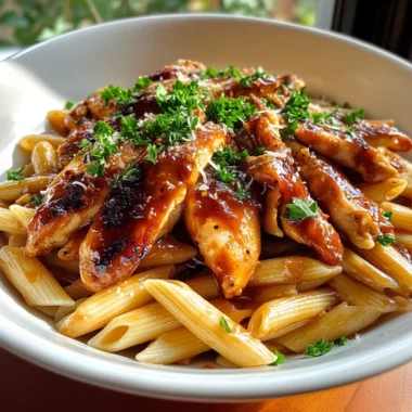 Sticky Sweet Honey Smoky BBQ Chicken Pasta