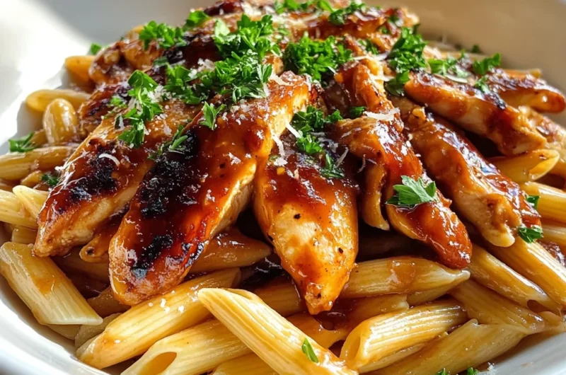 Sticky Sweet Honey Smoky BBQ Chicken Pasta