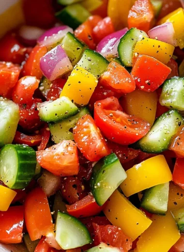 Tomato Cucumber Bell Pepper Salad