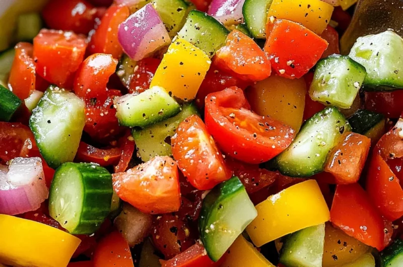Tomato Cucumber Bell Pepper Salad